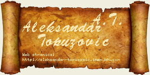Aleksandar Topuzović vizit kartica